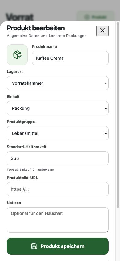 Vorrio Produktbearbeitung auf einem Smartphone